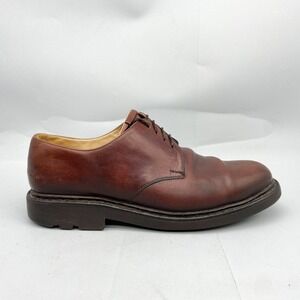 Heschung Mens 9/ 10 Oxford Brown Leather Derby Shoes Blucher France Classic